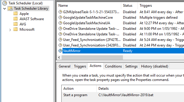 vault task scheduler